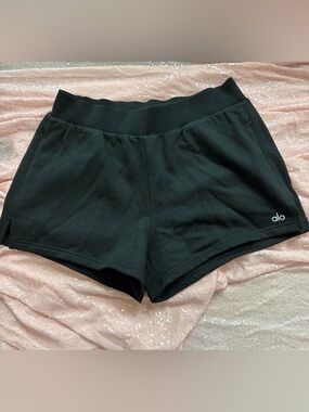ALO Yoga Black High-Waist Athletic Knit Shorts